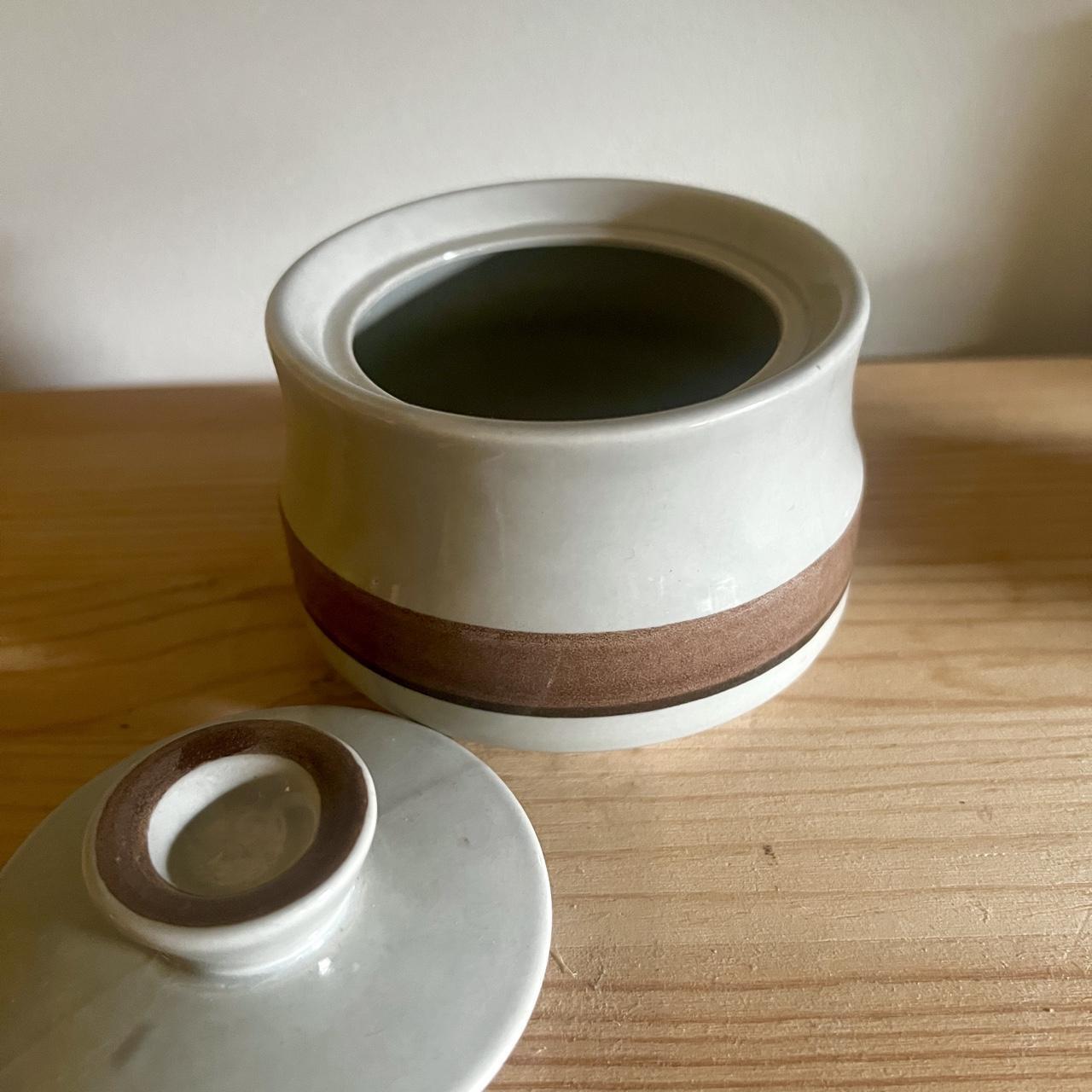 Vintage International Stoneware Carmel Sugar Bowl | Made in Japan