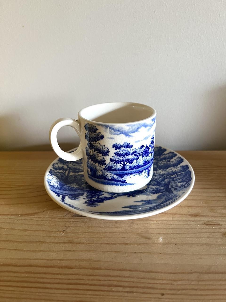 💙 Little Blue Willow Tea Cup & Saucer ☕