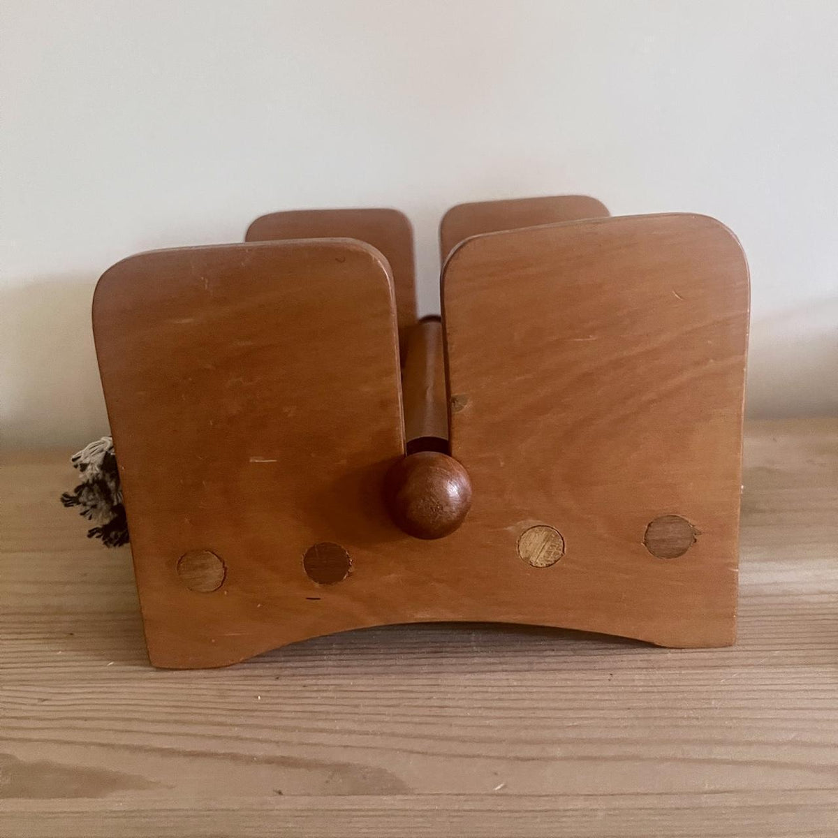 1970s Mid Century Wooden Napkin Holder