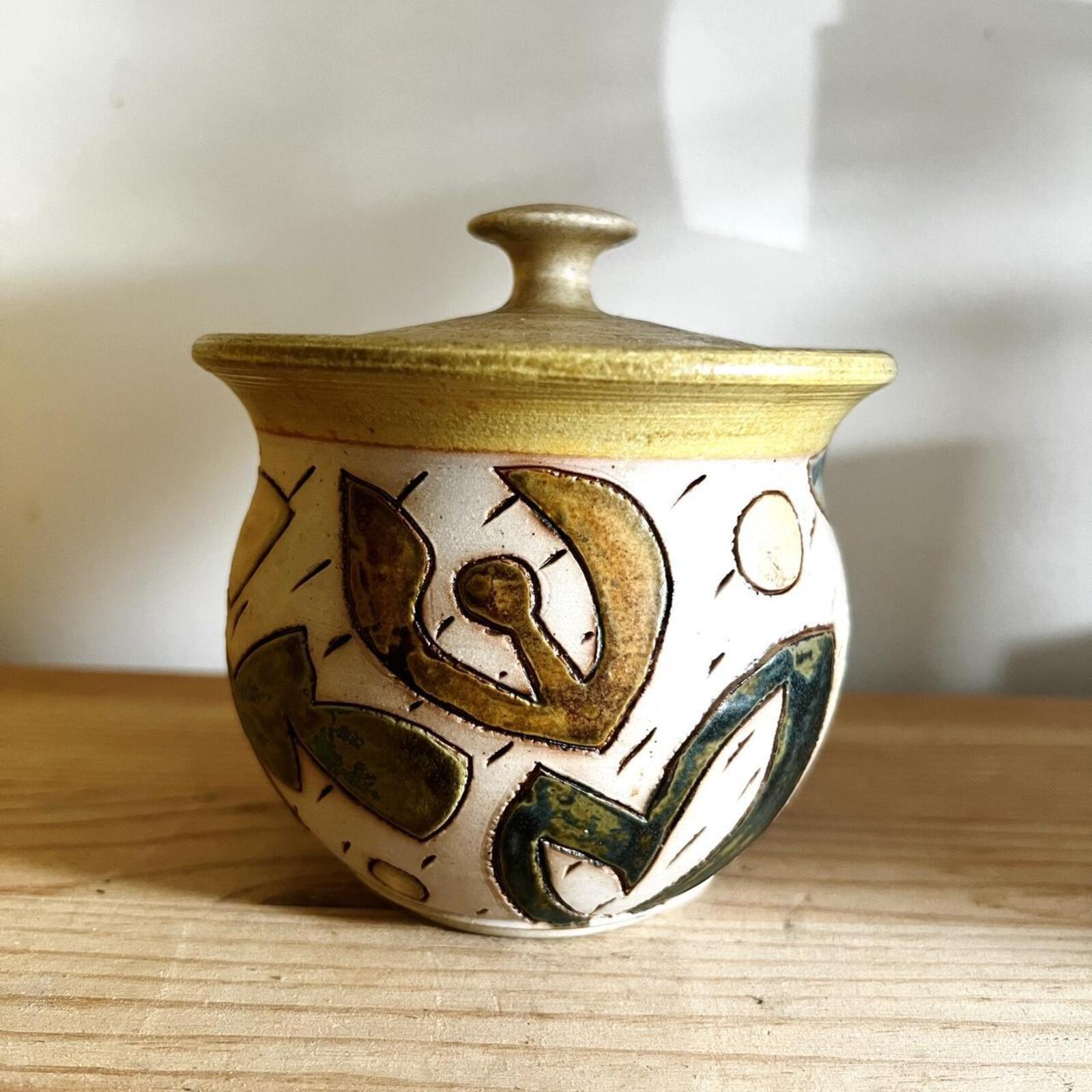 Vintage Studio Pottery Lidded Pot