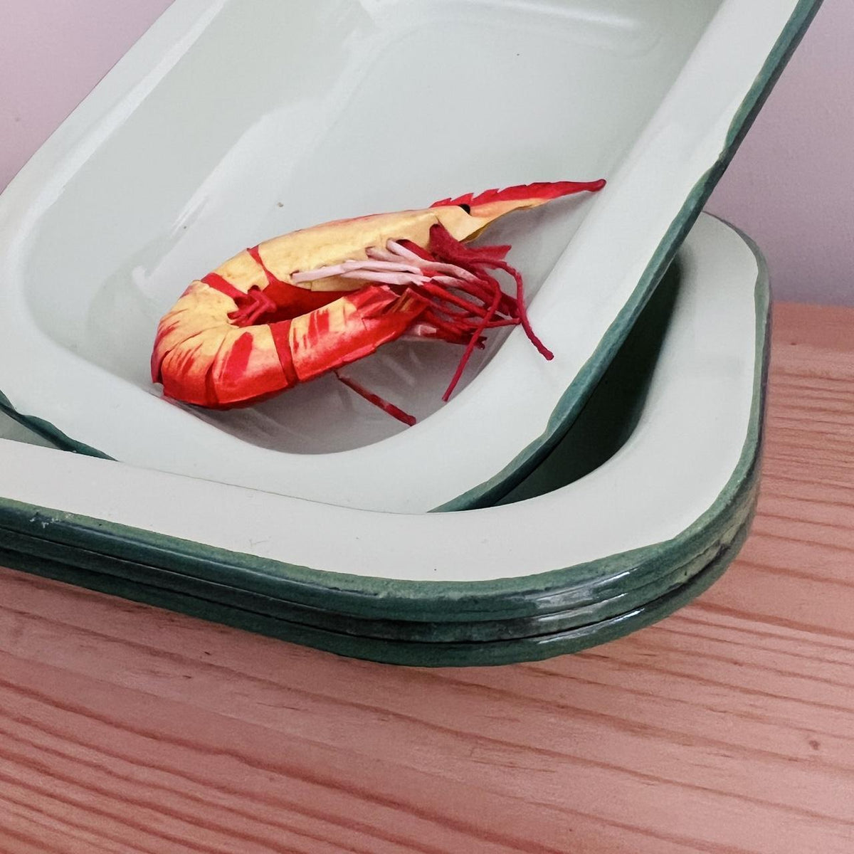 1980s Bon Voyage Mint Green Enamel Baking Dishes Set of 4