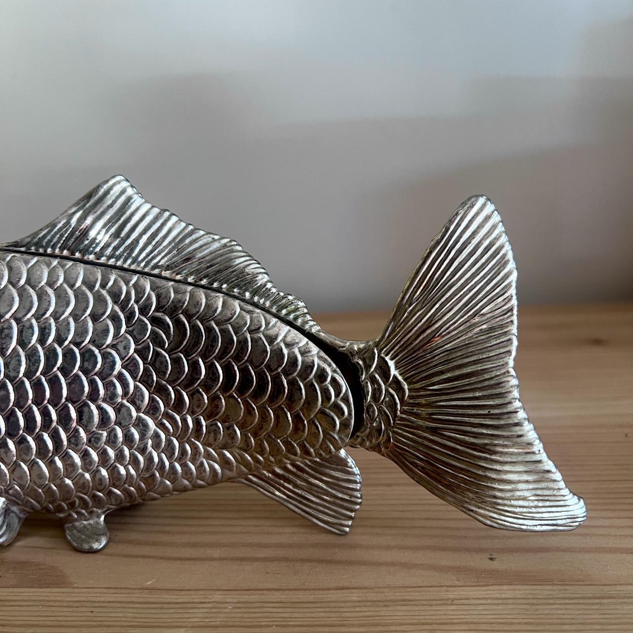 🐟 Vintage Italian Silver Plated Fish Letter Holder / Napkin Holder