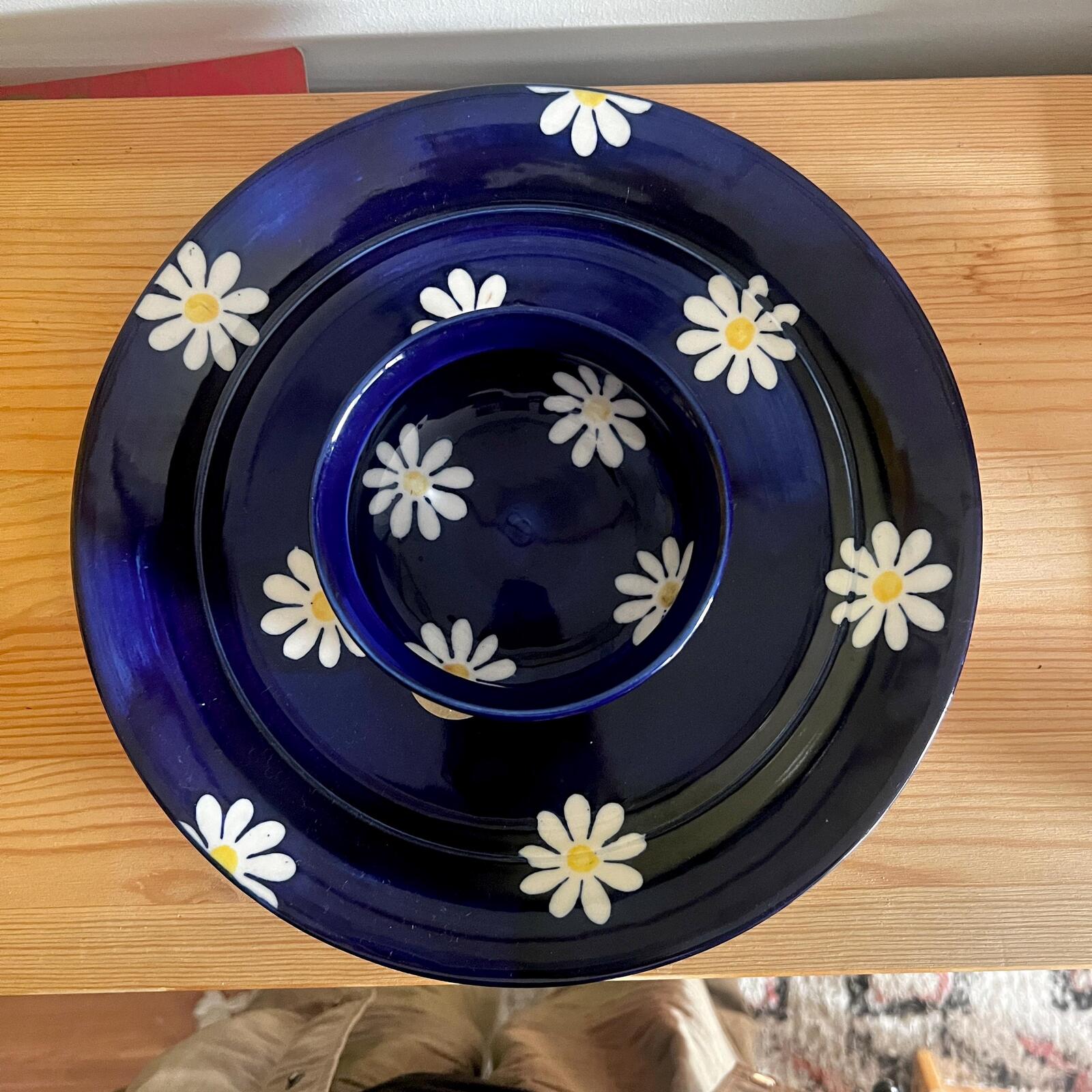 Vintage Christopher Vine Daisy Serving Plate & Bowl Set | Australian Pottery