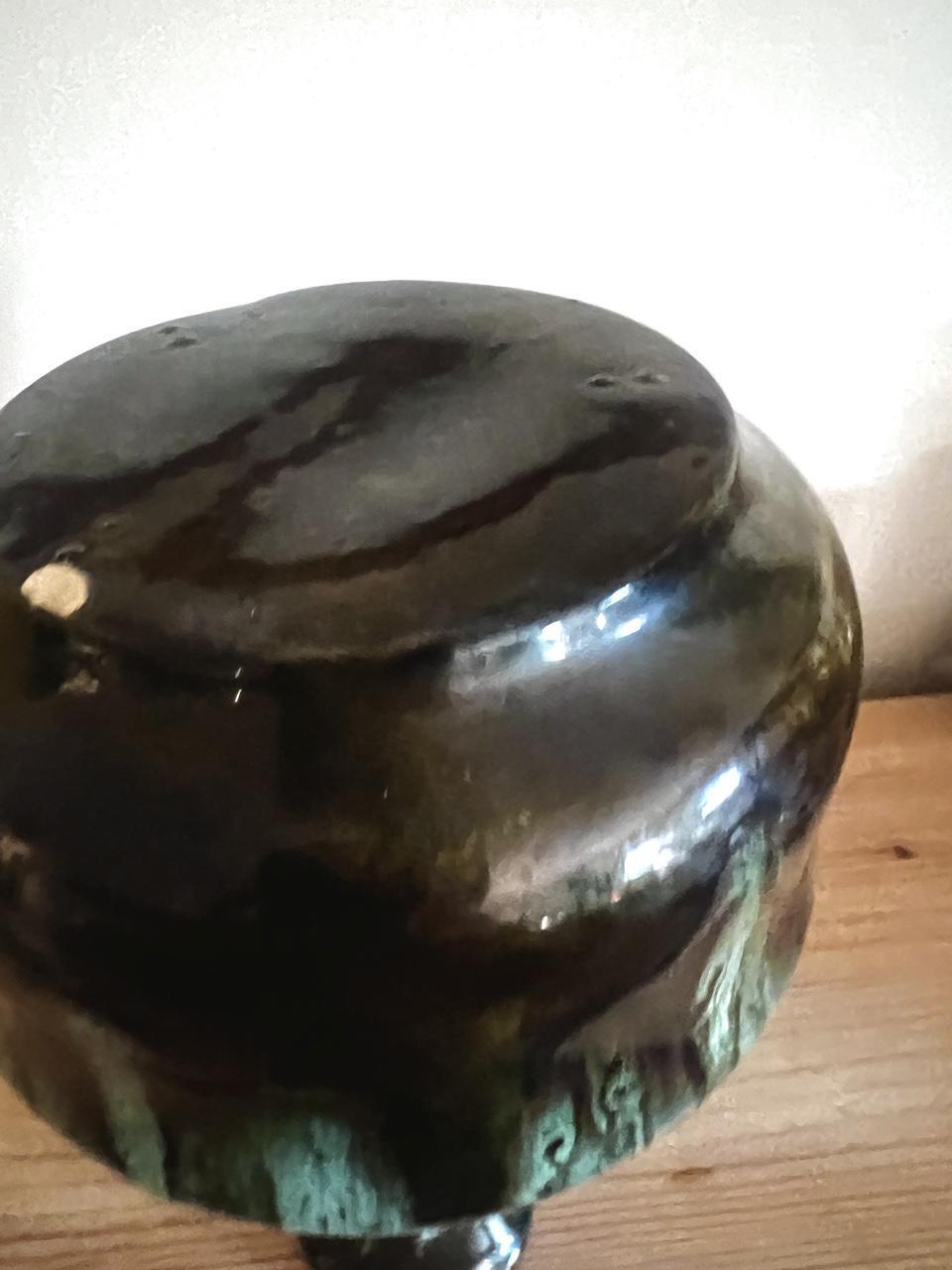 1970s Moody Drip Glaze Vase