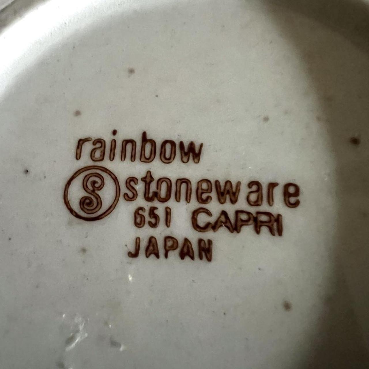 Vintage Rainbow Stoneware Capri Soup Cup & Saucer