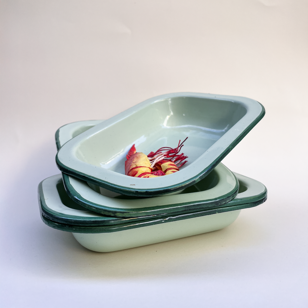 Mint Enamelware Bowl - Set of 4