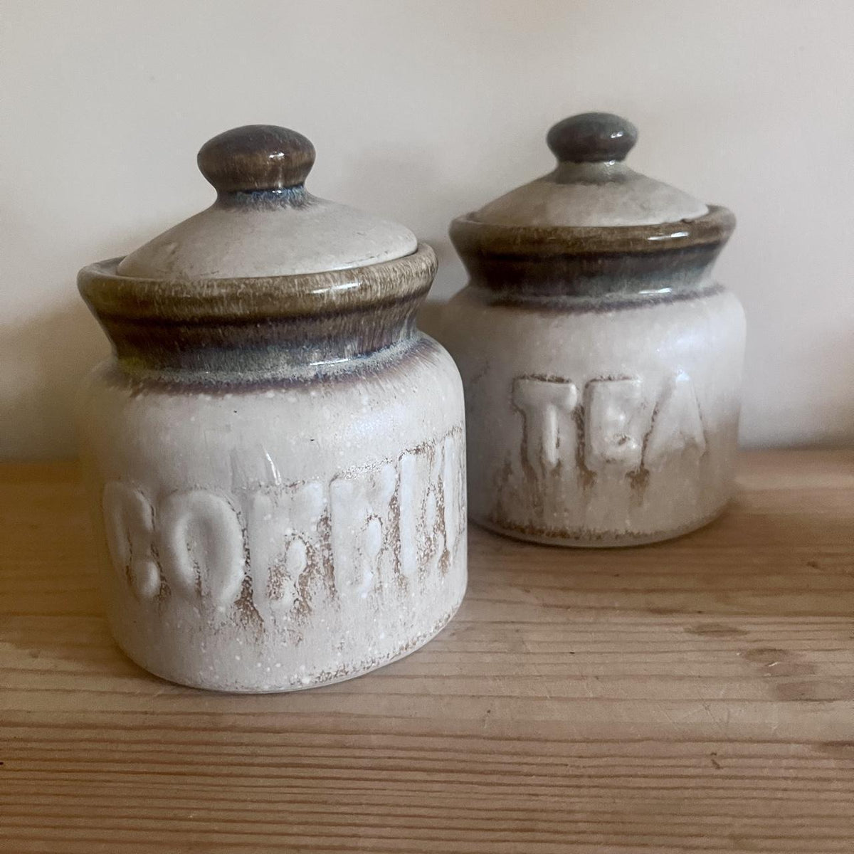 1970s McQualino Australian Studio Pottery Tea & Coffee Canisters