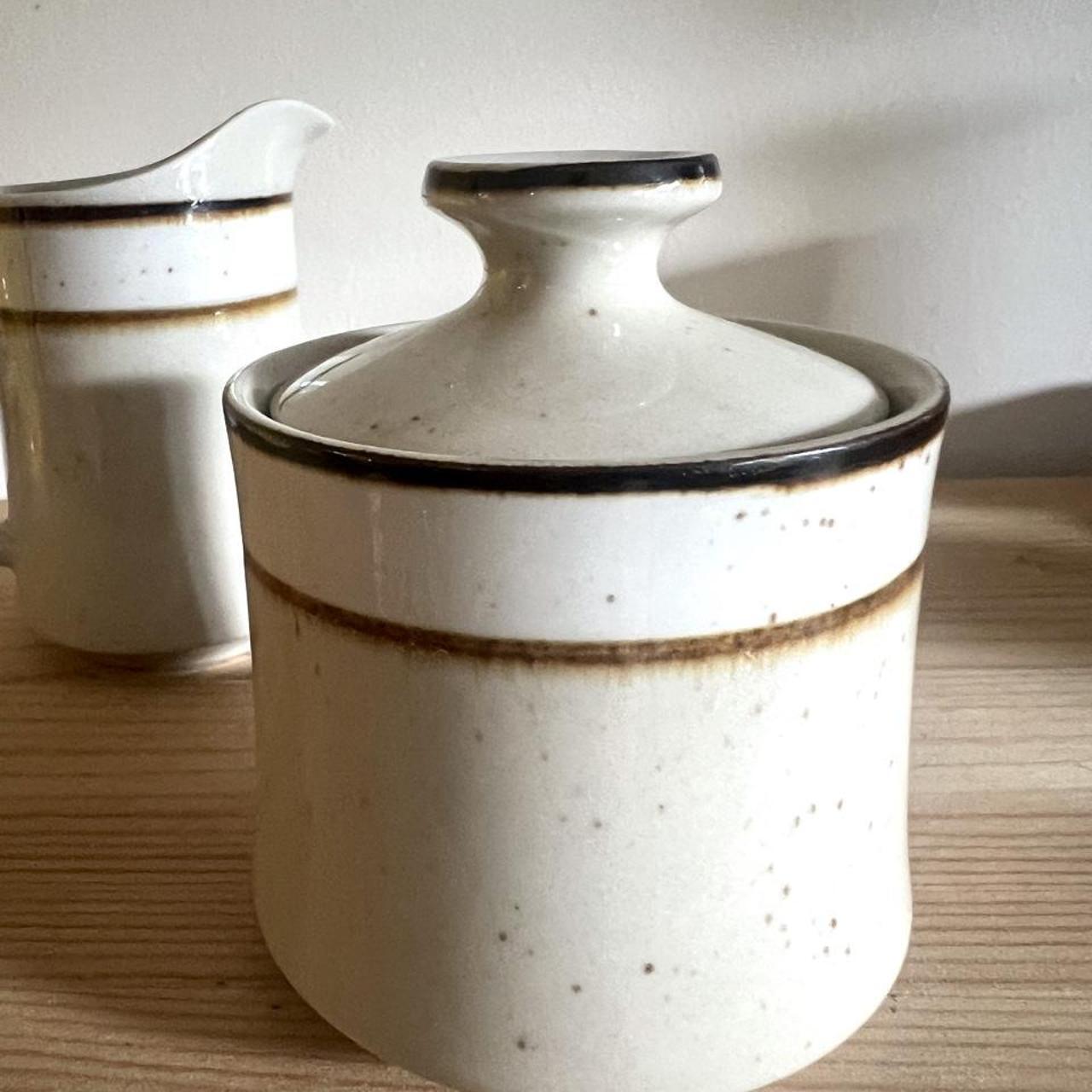 Vintage Rainbow Stoneware Capri Creamer & Sugar Bowl