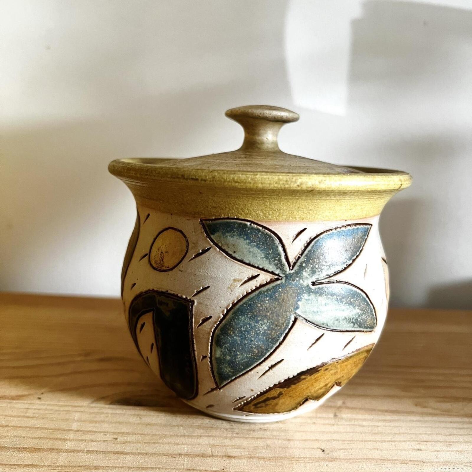 Vintage Studio Pottery Lidded Pot