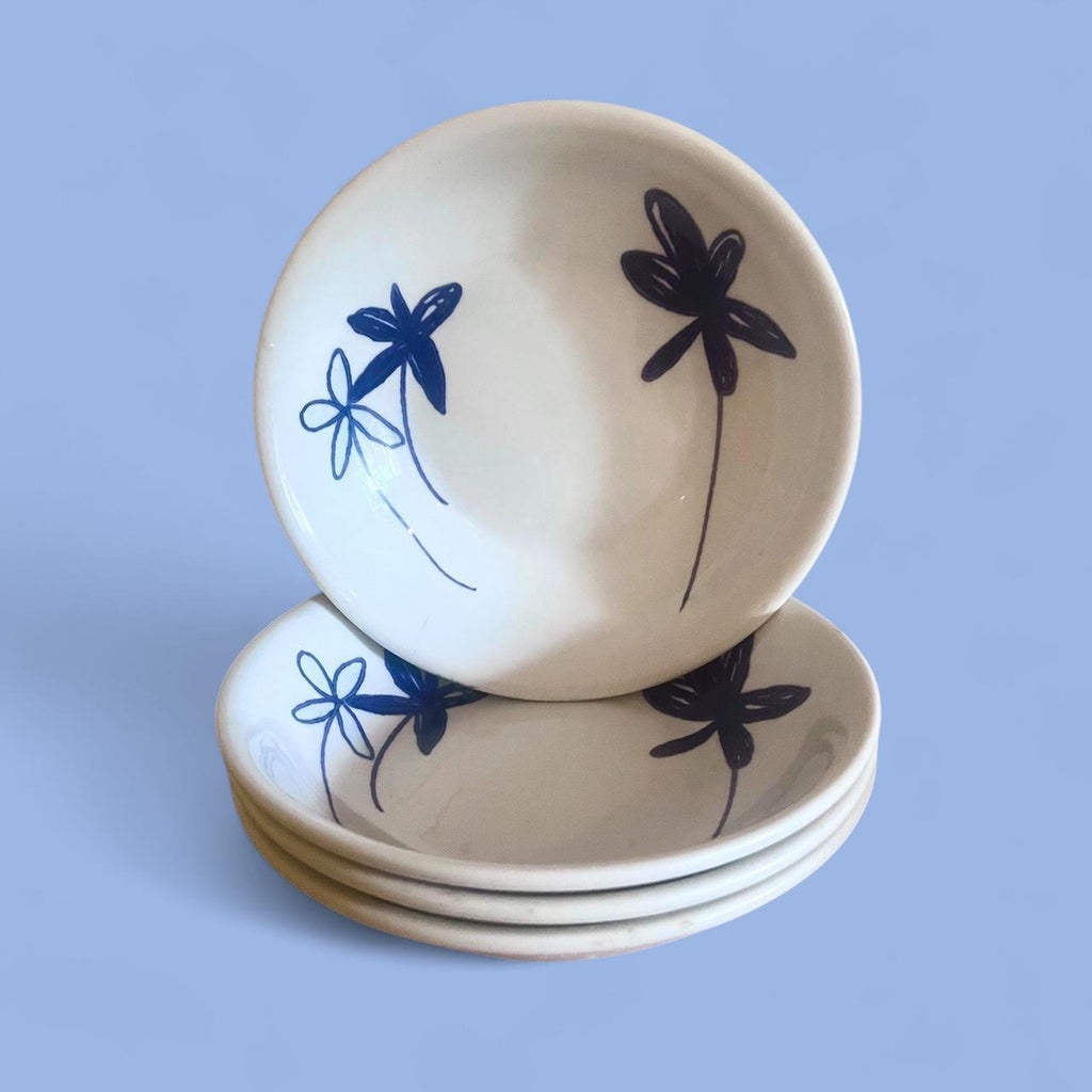 2000 Royal Doulton Flowers Café Side Plates Set of 4