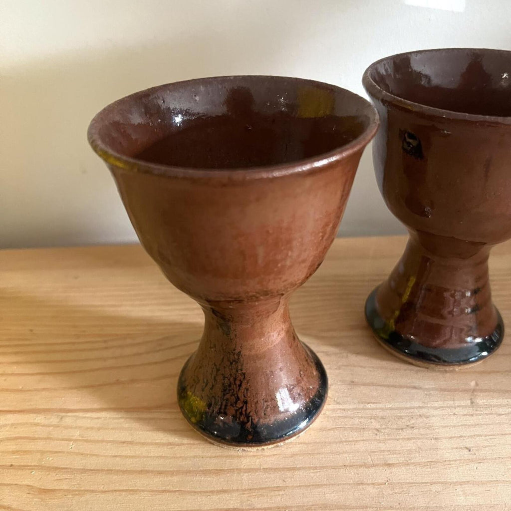 Vintage Studio Pottery Goblets | Pair