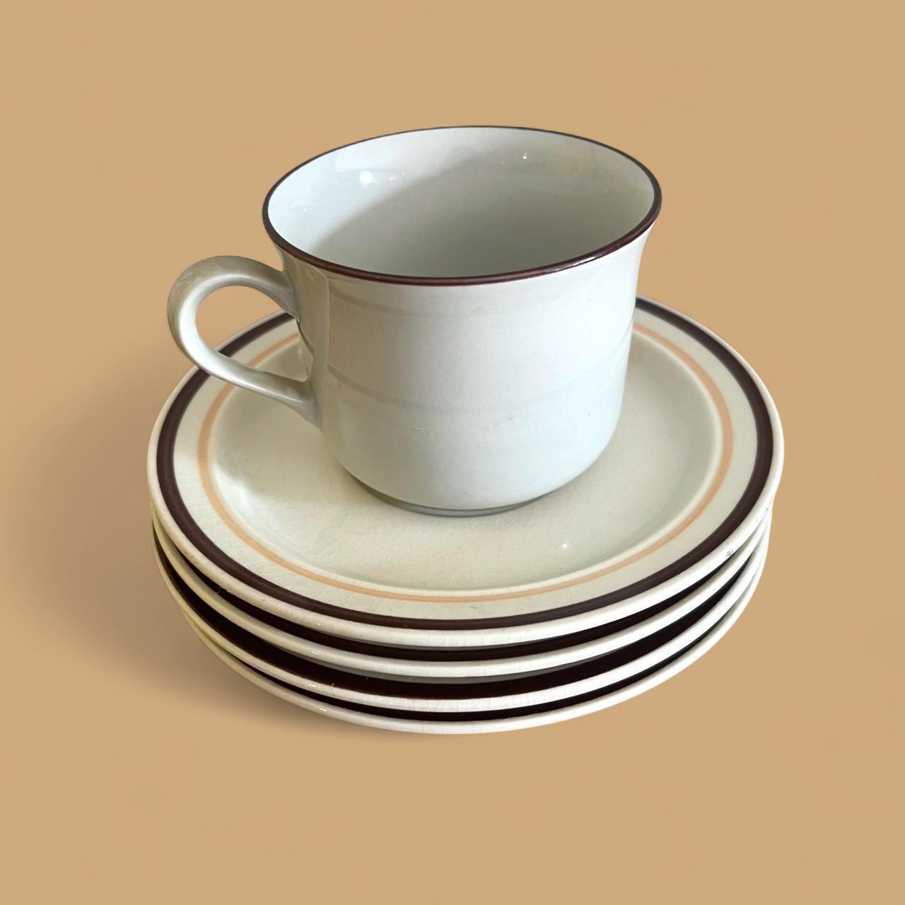 Vintage Japanese Stoneware Coffee Set | Service for 4