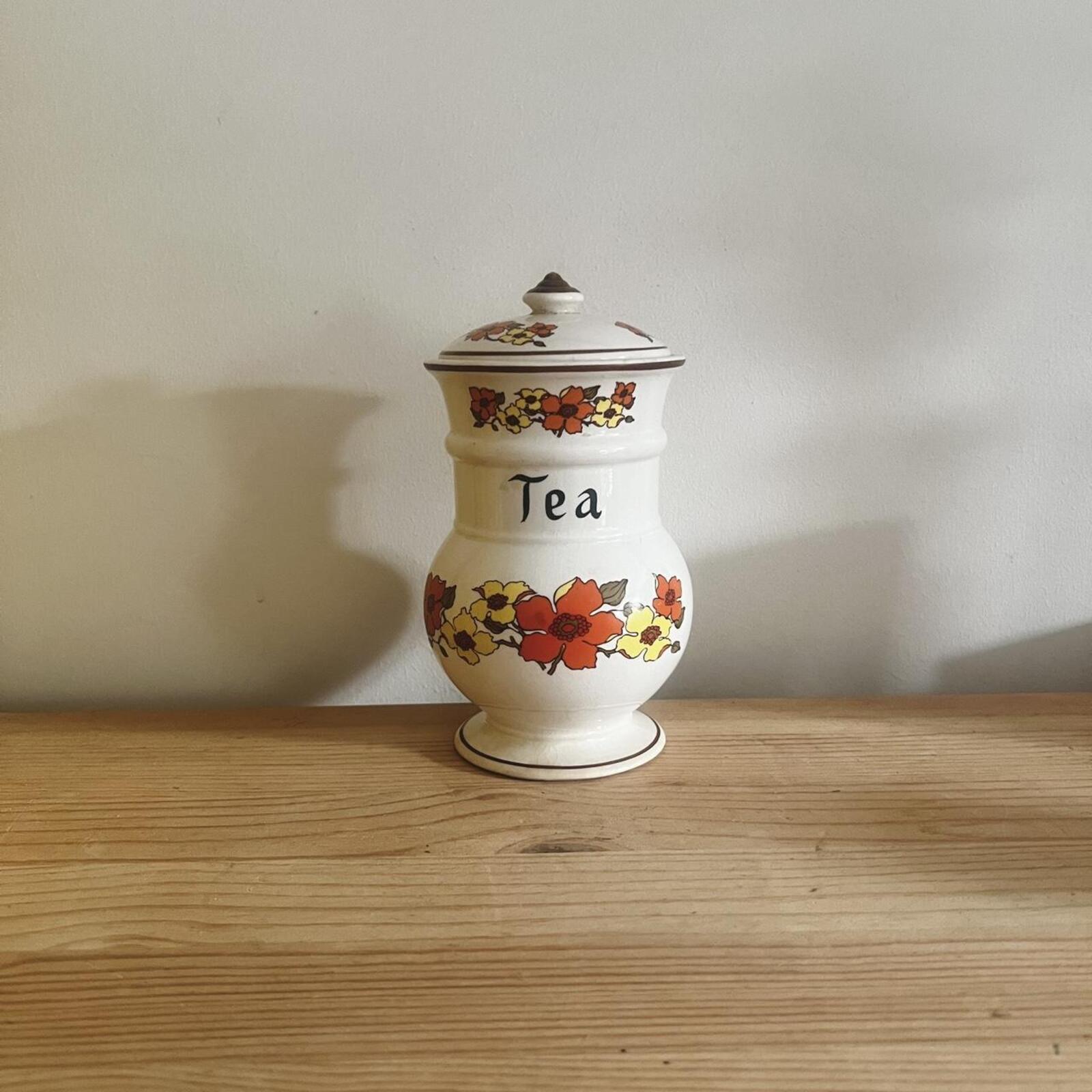 Vintage Floral Tea Canister